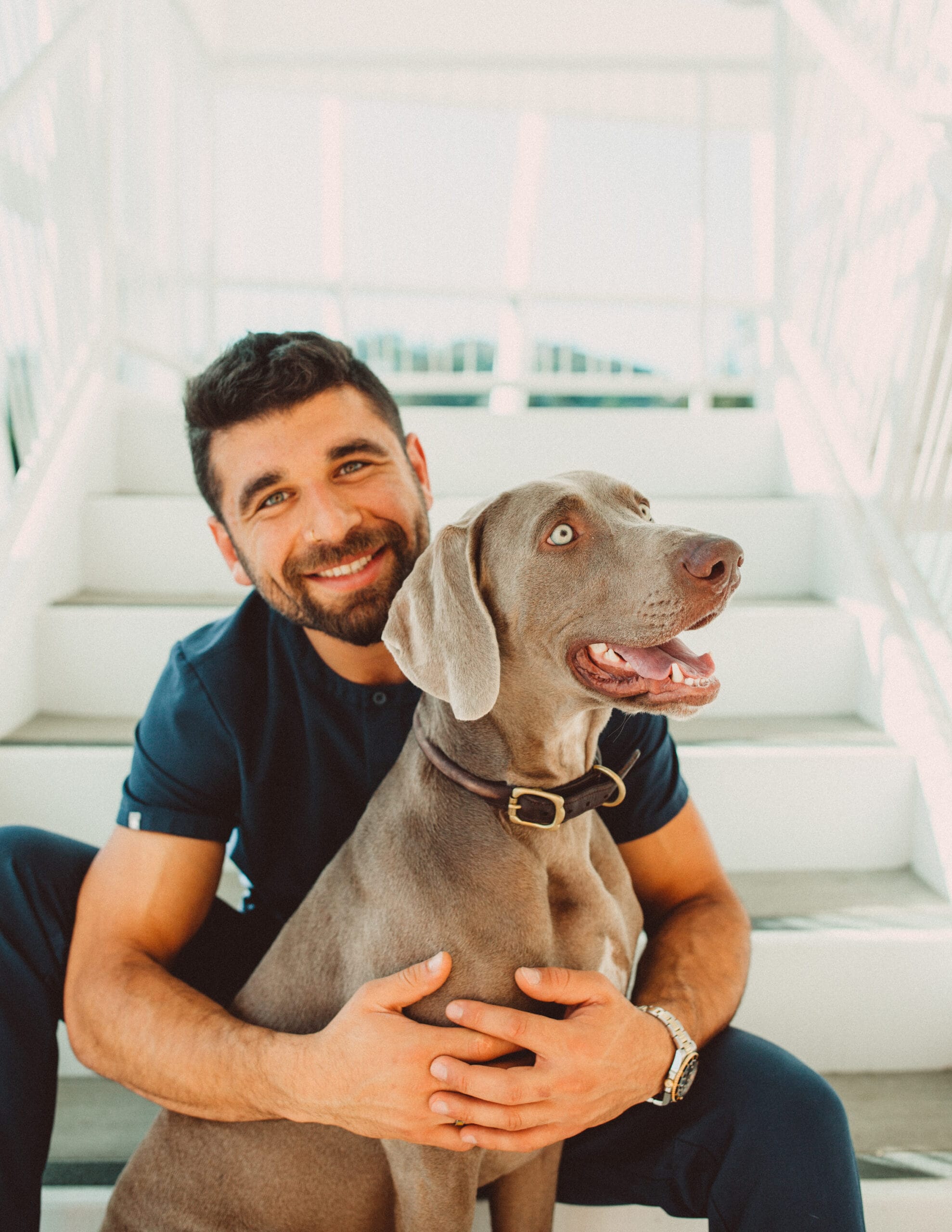 Dr. Mahmood Loul with his dog